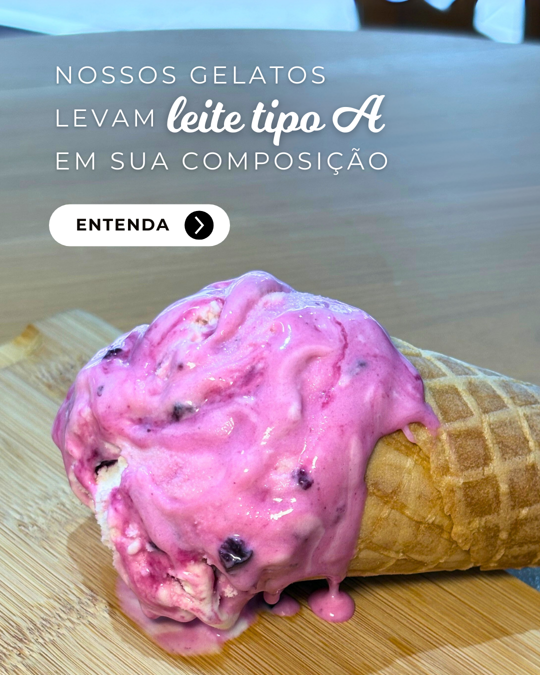 Gelato Più Bella com leite tipo A