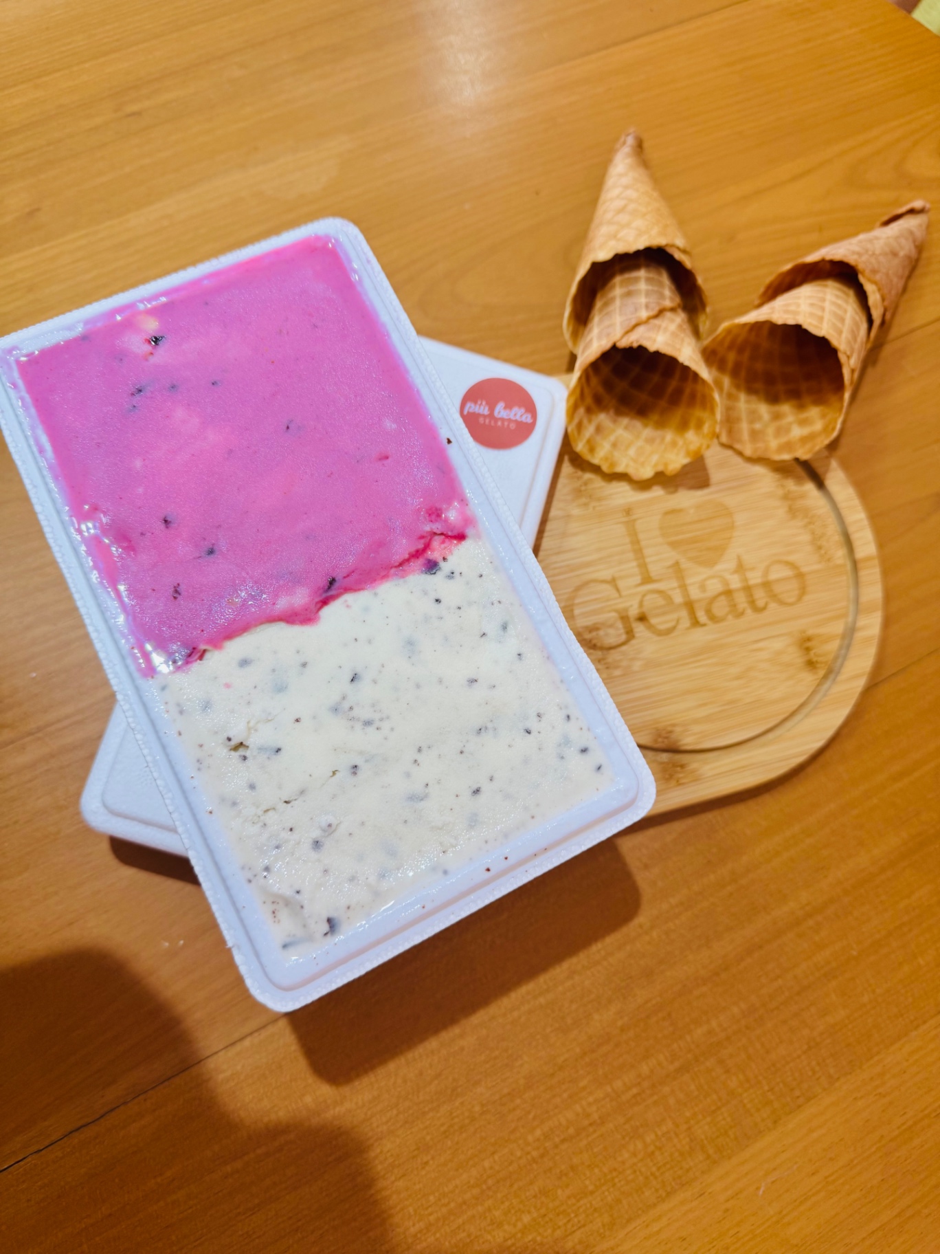 Bandeja de gelato bicolor